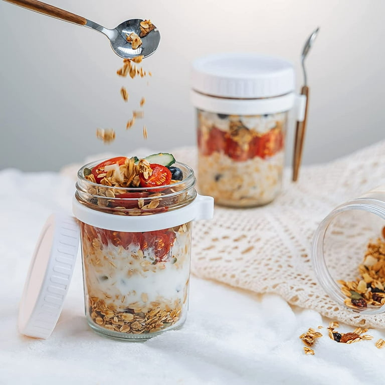 Overnight Oats Containers 10 Oz Glass Mason Jars with Airtight Lids for  Cereal Yogurt Fruit - China Mason Jar, Mason Jars with Lid