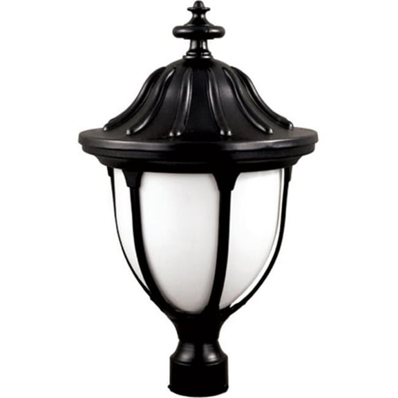Dabmar Lighting GM552-B Powder Coated Cast Aluminum Post Top Light Fixture, Black - 21.38 x 12.50 x 12.50 in.