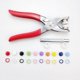 thumbnail image 2 of Herramienta de alicates + 100 juegos de 10 colores de botones de costura de metal, broches de presión huecos y sólidos para costura., 2 of 5