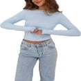thumbnail image 1 of Ladies‘ Backless Tie-Up T-shirt with Long Sleeves, 1 of 3