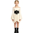 thumbnail image 2 of Halloween Costumes for Girls High Waist Pirate Costume Off Shoulder Corset Ruffled Dress Outfit For Toddler Kids Dress Up Party, 2 of 7