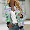 thumbnail image 1 of Chaquetas y abrigos casuales de manga larga sin capucha para mujer, chaqueta con cremallera y bolsillo estampado a la moda, abrigo de poliéster para mujer, 1 of 5