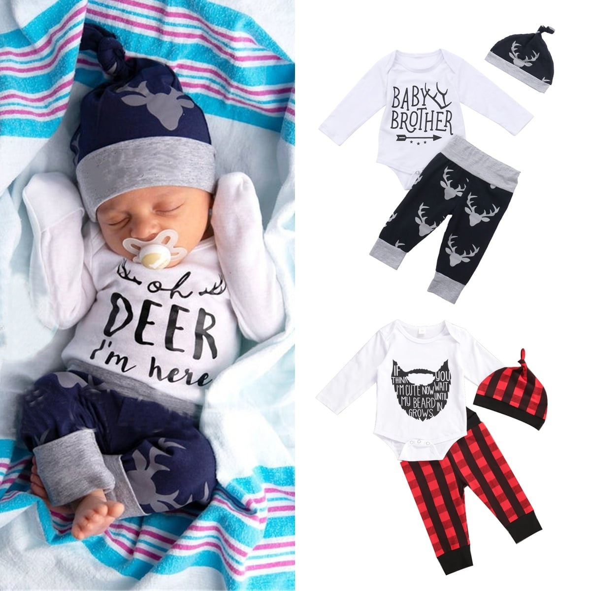 Baby Boy Clothes Outfits,Newborn Infant Toddler Baby Boy Long Sleeve Top Pants Boy Clothes