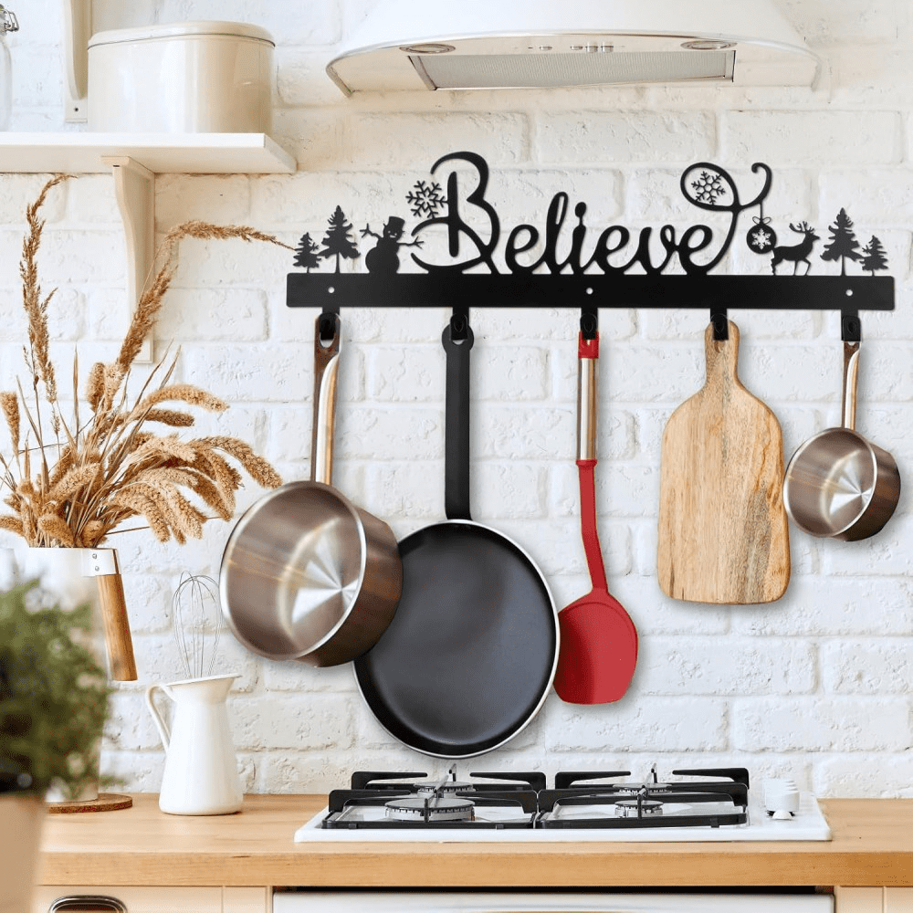 Santa Snowman Iron Wall Hooks Festive Stocking Decoration Multi-function Hangers