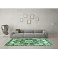 thumbnail image 3 of Ahgly Company Machine Washable Indoor Rectangle Abstract Turquoise Blue Modern Area Rugs, 4' x 6', 3 of 4