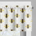 thumbnail image 3 of Ambesonne Queen Bee Valance Pack of 2, Silhouettes on Hexagons, 54"X12", White Mustard, 3 of 5