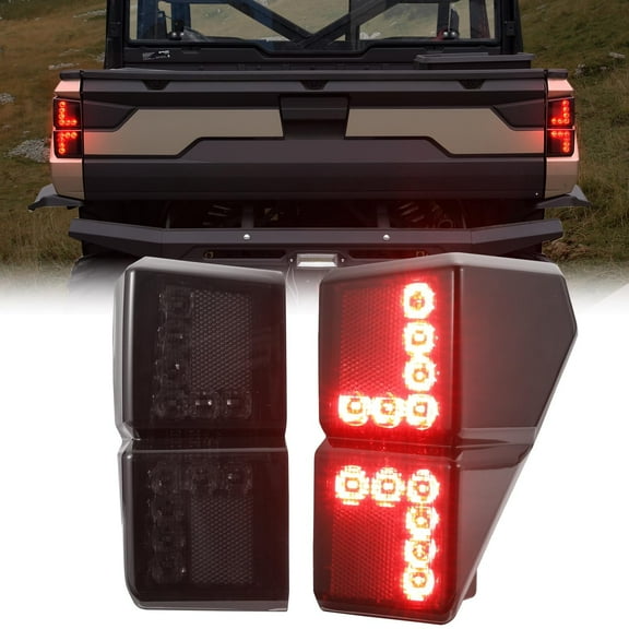 A & UTV PRO LED Smoked Lens Tail Lights for 2018-2023 Polaris Ranger 1000 XP/1000/Crew