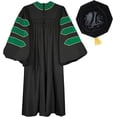 thumbnail image 2 of Unisex Doctoral Graduation Gown and and 8-Side Tam with Gold Piping, 2 of 5