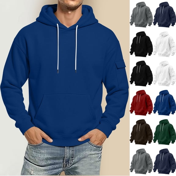AnuYalue Mens Hoodies Trendy Long Sleeve Pullover Baggy Fashion Fall Winter Hoodie Casual Sweatshirt with Kangaroo Pocket