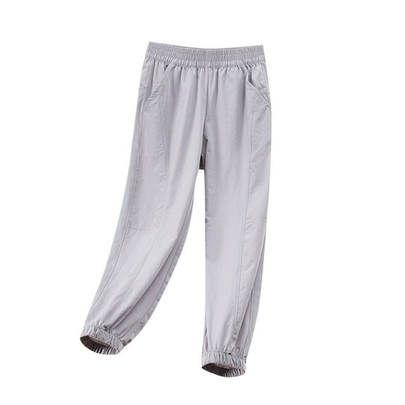 Ltctricy Children's Lightweight Joggers Unisex Boys Girls Elastic Waist Tapered Quick Dry Pull on Pants Athletic Casual Pants(Purple,14-15 Years)