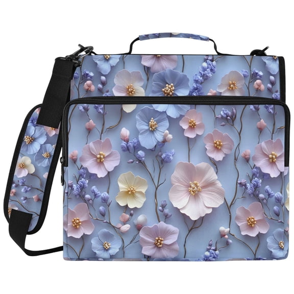 ALAZA Zipper Binder Flower-a8 Pattern 2 inch 3 Ring 500 Sheet Capacity Trapper Keeper File Folder Organizer Bag