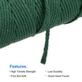 thumbnail image 3 of Unique Bargains Cotton Rope Twine String Twisted Braided Cord, Dark Green 100m/109 Yard for Wall Hanging, Macrame Knotting, 3 of 7
