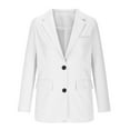 thumbnail image 4 of Womens Casual Blazer Jackets Long Sleeve Open Front Business Work Suit Jacket Solid Button Office Dressy Outerwear Coat, 4 of 5