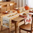 thumbnail image 5 of Fall Table Runner Thanksgiving Orange Plaid Truck Pumpkin Table Runners Sunflower Happy Fall Y'all Cotton Linen Dresser Scarf Kitchen Dining Table Decor for Fall Holiday Party Decor 13x36 Inch, 5 of 9