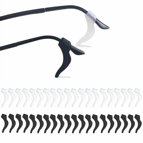 20Pairs Glasses Anti-slip Silicone Ear Clip,Glasses Holder With Storage Box,Sports Eyeglass Ear Grips,Safety Eyewear Retainers for Sunglasses Presbyopia Eyeglass (10 Black 10 white)