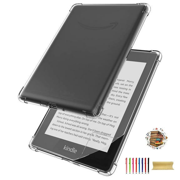 [Free 10 Stickers] Clear Case for 7" Kindle Paperwhite 12th Generation 2024/ Kindle Colorsoft Case, with Anti-Glare Screen Protector Ultra Slim Anti-Yellow Bumper Cover for Amazon Kindle Paperwhite 7"