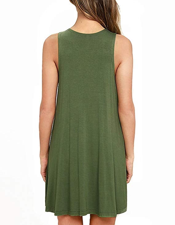 FreshLook - Women's Sleeveless Pockets Casual Swing T-Shirt Dresses -  Walmart.com - Walmart.com