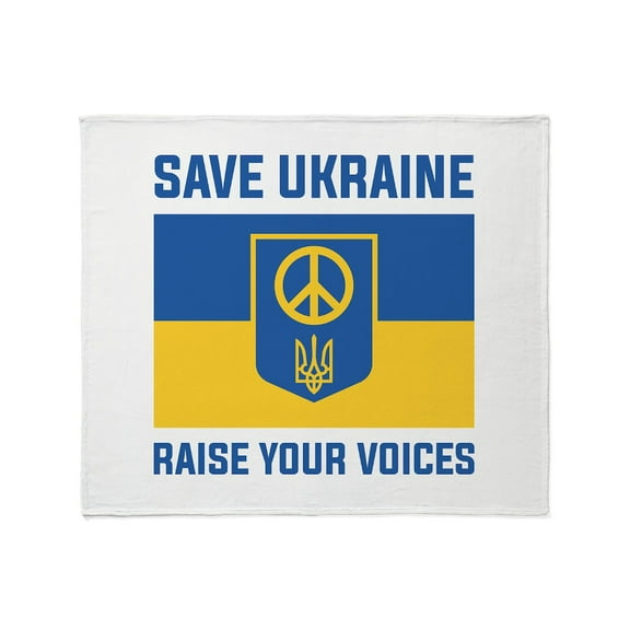 CafePress - Save Ukraine Raise Your Voices Stadium Blanket - Soft Fleece Throw Blanket, 50"x60" for All Ages