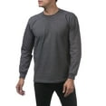 thumbnail image 4 of 5 Pack Pro Club Men's Heavyweight Cotton Long Sleeve Crew Neck T-Shirt - Charcoal - XX-Large, 4 of 4