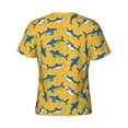 thumbnail image 6 of Qekee Shark Print Classic Fit T-Shirt Men's Shirt Men's Tight Short Sleeves for Exercise, Running, Mountaineering - Shark Print, 6 of 9