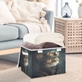 thumbnail image 5 of Storage Box With Lid 16.5x12.6x11.8In Foldable Stacked Household Storage Box Steampunk Cute Cat, 5 of 7