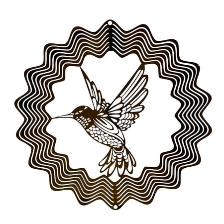 

wendunide Beekeeping Supplies -3D Hummingbird Steel Stainless Decor Flowing-Light Effect Outdoor Wind Patio & Garden