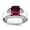 White, variant on Fine Jewelry 14K White Gold Emerald-cut Created Ruby and Men's Diamond Ring Size 10