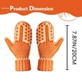 thumbnail image 3 of 1 Pair The Naughty List Mittens, Cozy Warm Knit Gloves with a Hidden Attitude, Women's Novelty Mittens, Funny Winter Gifts for Women, Orange, 3 of 10