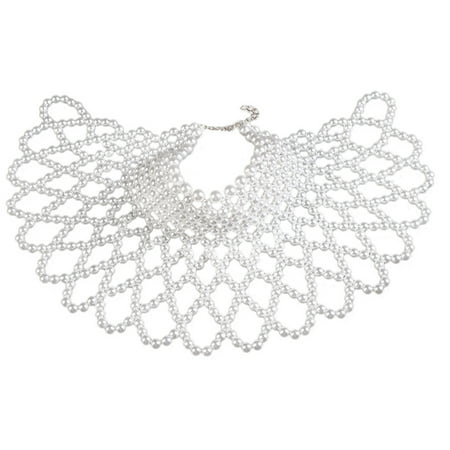 COMEET Necklace Shawl  Women Pearl Shawl Necklaces Body Chain Beaded Collar Shoulder Pearl Bra Sweater Chain Wedding Dress Body Jewelry