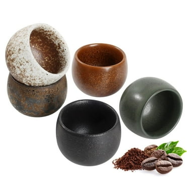 Espresso Cups Set of 5, Dingrich 50 ml Small Tea Cup, Spirits Cups Tasting Cups Ceramic Tea Cup for Espresso, Ristretto, Gifts for Men Women