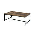 thumbnail image 4 of Acme Metal Framed Coffee Table with veneer Top, Weathered Oak Brown and Black, 4 of 5