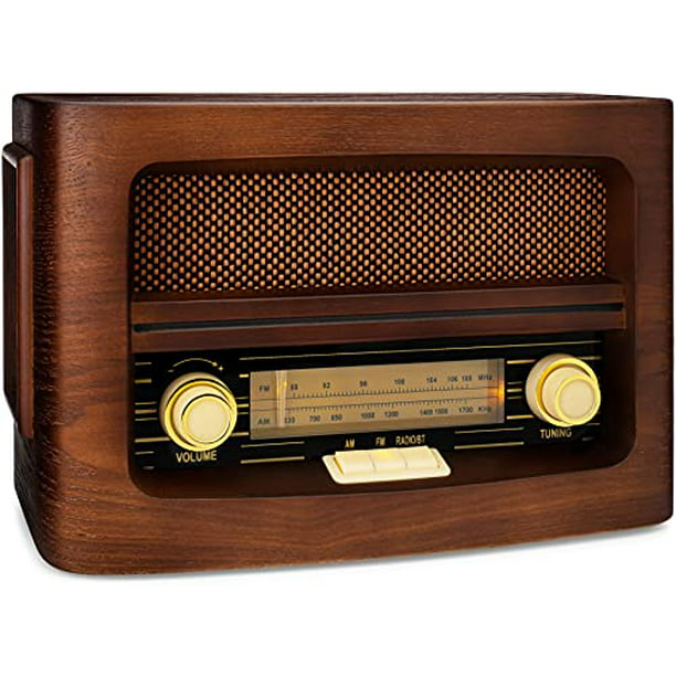 smokkel Prominent onenigheid ClearClick Classic Vintage Retro Style AM/FM Radio with Bluetooth, Aux-in,  & USB - Handmade Wooden Exterior - Walmart.com