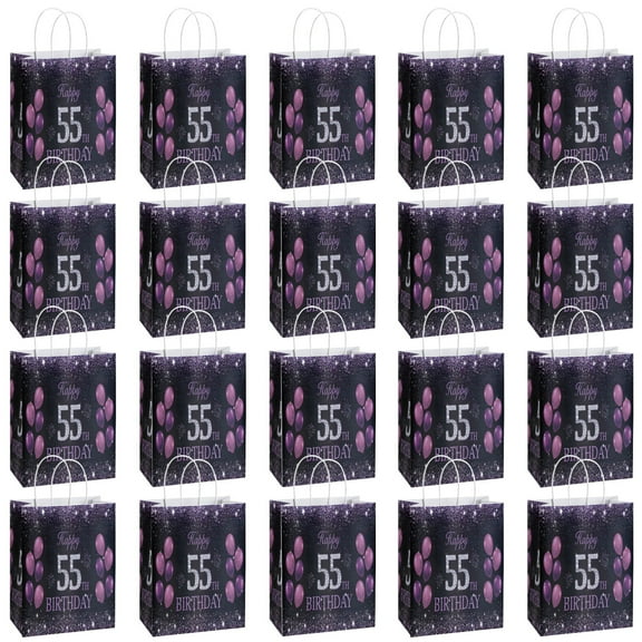 20 Pack Birthday Party Supplies Favor Bags for Adult - Decorative Gift Boxes, Candy Treat Bags for 55th Celebration Decorations