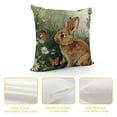 thumbnail image 4 of Leisuo Fresh Flower &amp; Rabbit Decorative Farmhouse Pillow Covers Home Decor Butterfly Throw Pillow Case Cushion Cover(Rabbit White-Floral) White, 4 of 5