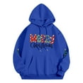 thumbnail image 4 of Telankuip Merry Christmas Hoodie for Women Cute Christmas Tree Drop Shoulder Hooded Sweatshirts Funny Xmas Holiday Party Loose Long Sleeve Drawstring Pullover Tops Blue M, 4 of 4