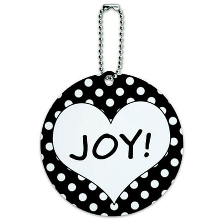 Wedding Clipart Graphics (Graphics and More Joy Heart Black Polka Dots Wedding Bridal Valentines Love Round ID Card Luggage)