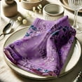 thumbnail image 3 of Vargottam Premium Cotton Muslin Napkins - Set of 12, 20-Inch Rich Purple Hues Whimsical Floral Vines Print, Soft and Absorbent Cloth Napkins for Dining, Decor, Weddings, Occasions, Table Linens, 3 of 7