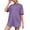 Purple, variant on Bpmpbo Women's Summer T-shirt Dress Fashion Round Neck Solid Color Plus Size Dresses Medium Long Short Sleeved Short Skirt Sports Fitness Running Shirt