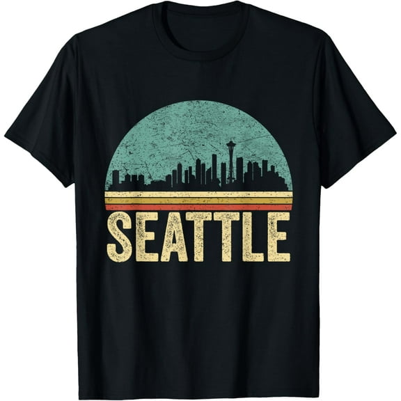 Retro Vintage Seattle Outfit Skyline Souvenir Seattle T-Shirt