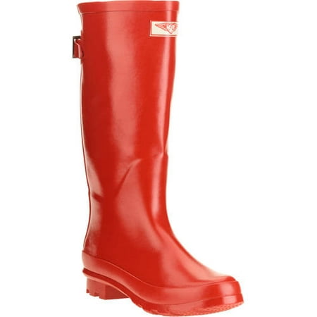 Forever Young Women's Mock Zipper Tall Rain Boot (Best Muck Boots For Dog Walking)