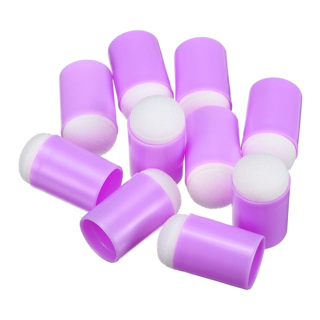 Unique Bargains Finger Sponge Daubers Finger Painting Sponge Set Craft Drawing Sponge Dauber, Purple 20 Pack