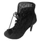 thumbnail image 1 of NECHOLOGY Botas Mujer Adulto Femenino Zapatos Botines mujer Hollow Fish Mouth Strap Lace Sexy Thin Super High Heel Botas de tacón con punta abierta para mujer (Black, 7.5), 1 of 7