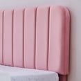 thumbnail image 6 of Taomika, Full Size Upholstered Platform Bed Frame with Adjustable Headboard-Pink, 6 of 9