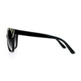 thumbnail image 3 of SA106 Womens Reptile Leather Trim Oversize Butterfly Sunglasses Beige, 3 of 4