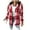 Red, variant on Women's Flannel Plaid Jacket Drawstring Hooded Sherpa Fleece Lining Winter Jackets Button Up Long Sleeve Outerwear (L, Red)