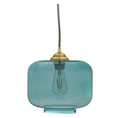 Teal Glass Pendant Light by Drew Barrymore Flower Home