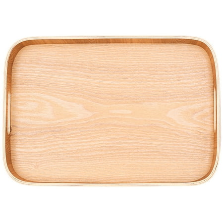 

1 Pc Storage Tray Durable Food Plate Multipurpose Tableware Tray (Wood Color M)