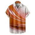 thumbnail image 5 of JINMGG Mens Tops under $5,Men Fashion Casual Buttons Printing Turndown Short Sleeve Shirt Blouse Orange XXL, 5 of 6