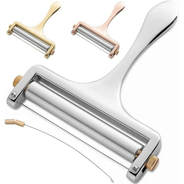 Bellemain Handheld Wire Cheese Slicer, Stainless Steel Cheese Cutter with Adjustable Cheese Curler, Silver