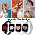 thumbnail image 2 of UBIUO - Paquete de 4 correas de silicona con encaje compatibles con Apple Watch de 38 mm, 40 mm, 41 mm, 42 mm, 44 mm, 45 mm y 49 mm, pulsera deportiva fina y hueca para mujer, 2 of 5